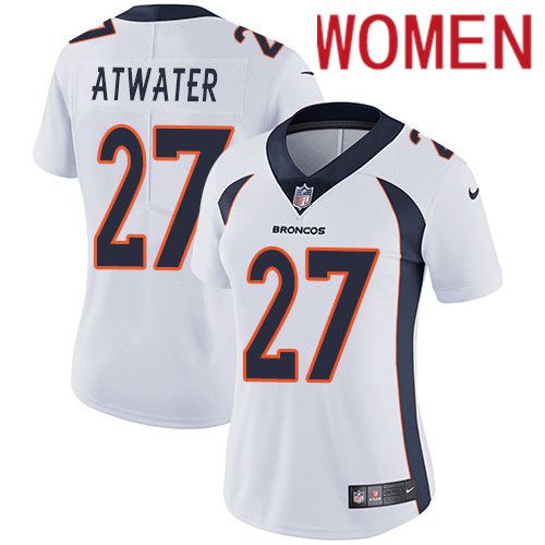 Women Denver Broncos #27 Steve Atwater White Nike Vapor Limited NFL Jersey